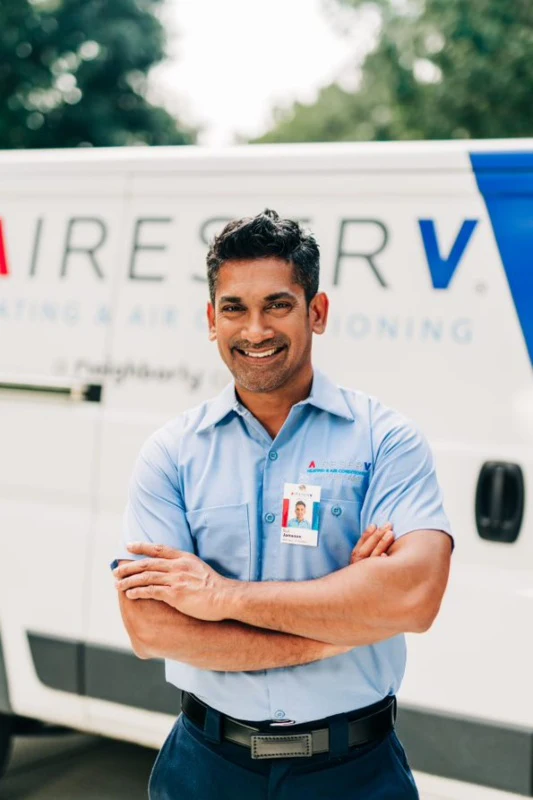 Aire Serv tech ready to work on HVAC services in Frederick, CO 
