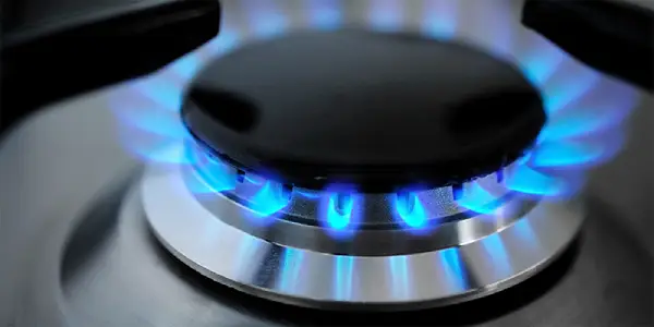 Gas burner on stove
