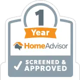 Home Advisor Screened and Approved 1 year logo.