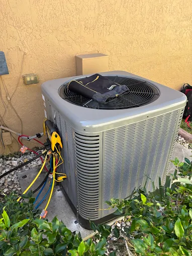 Equipment Connected To An Outdoor AC Unit At A Residential Home