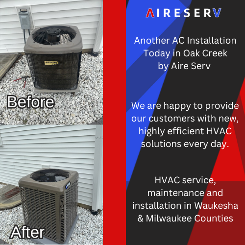 New AC install. Before and after pics Oak Creek.