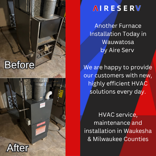 New furnace before and after pictures in Wauwatosa