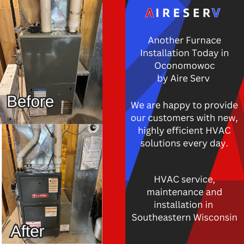 New furnace install before and after pictures.