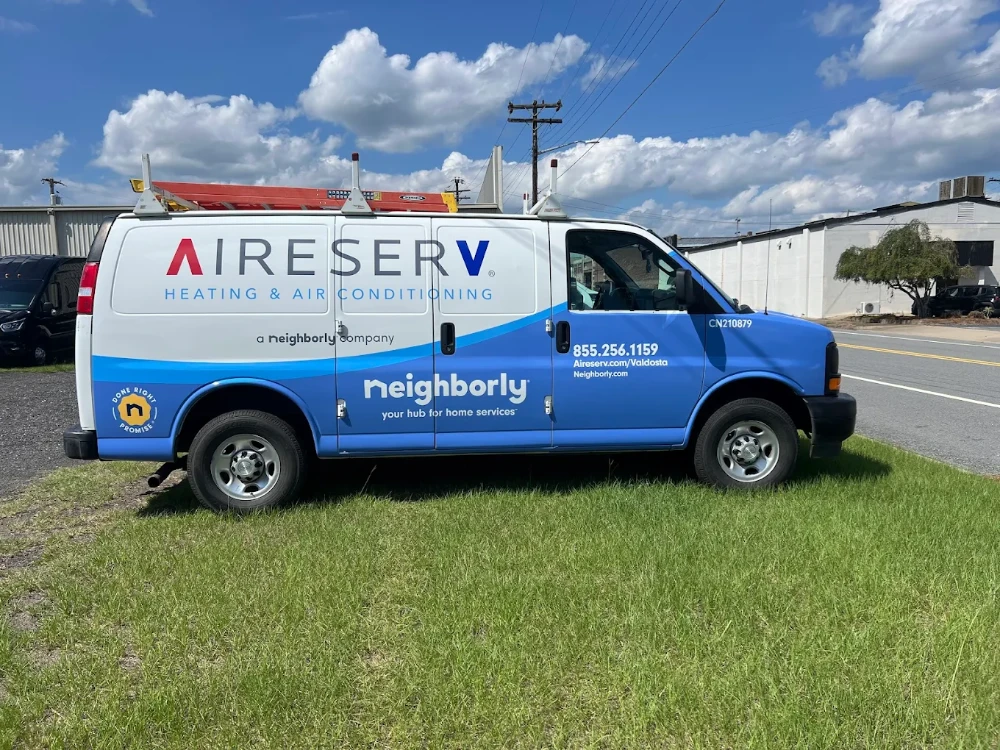 Service Truck Parked Outside A Residential Home