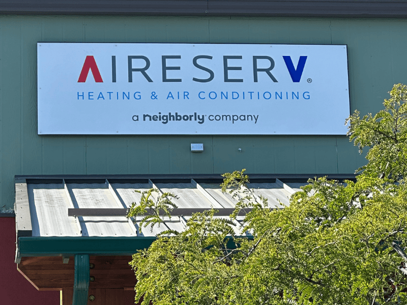 Aire Serv of Missoula signage displayed on the exterior of the building.
