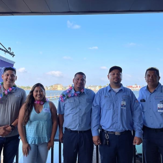 Five Aire Serv of Coastal Bend employees standing together, representing the professional HVAC team.