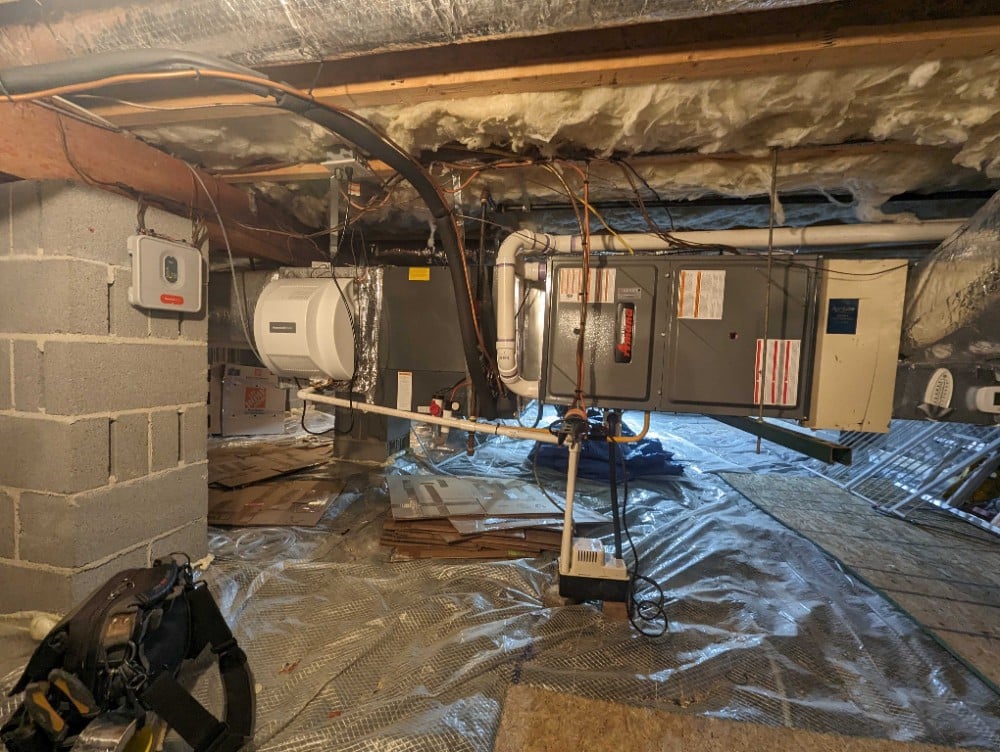 basement hvac unit setup