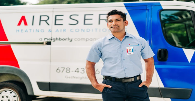 Aire Serv tech ready to provide HVAC repair service in Frederick, CO.