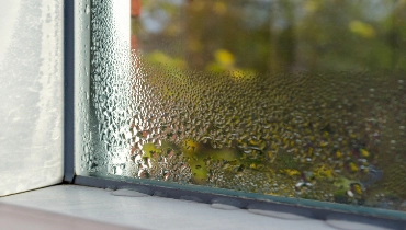 Water droplets accumulate on the inside of a window due to high humidity. | Aire Serv of Citrus County