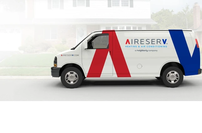 Banner photo with Aire Serv service van