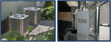 AC system and furnace in the backyard