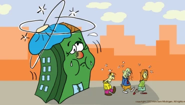 Cartoon of sick building
