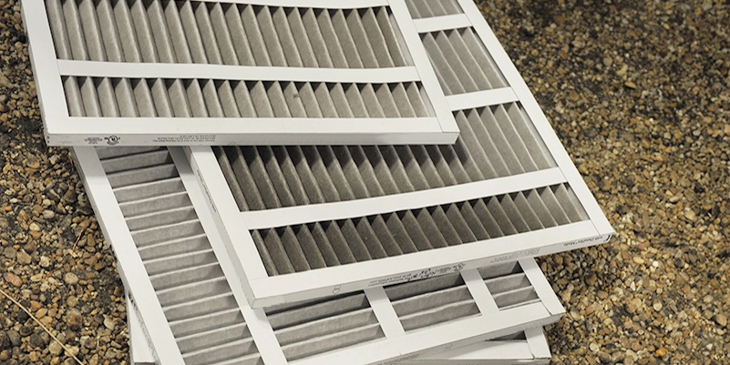 Variety of air filters on ground