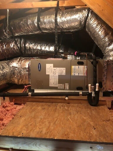 Carrier Heating System Installed Inside The Home