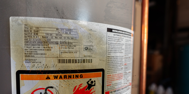 Water heater warning label