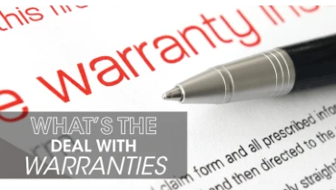 Warranty paperwork with text: 