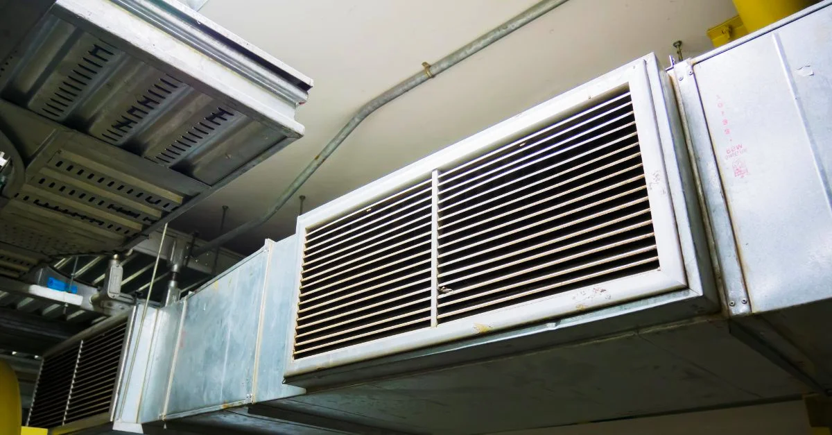 The ductwork of a commercial heating system that has been maintained with commercial heater repairs in Dallas, TX.
