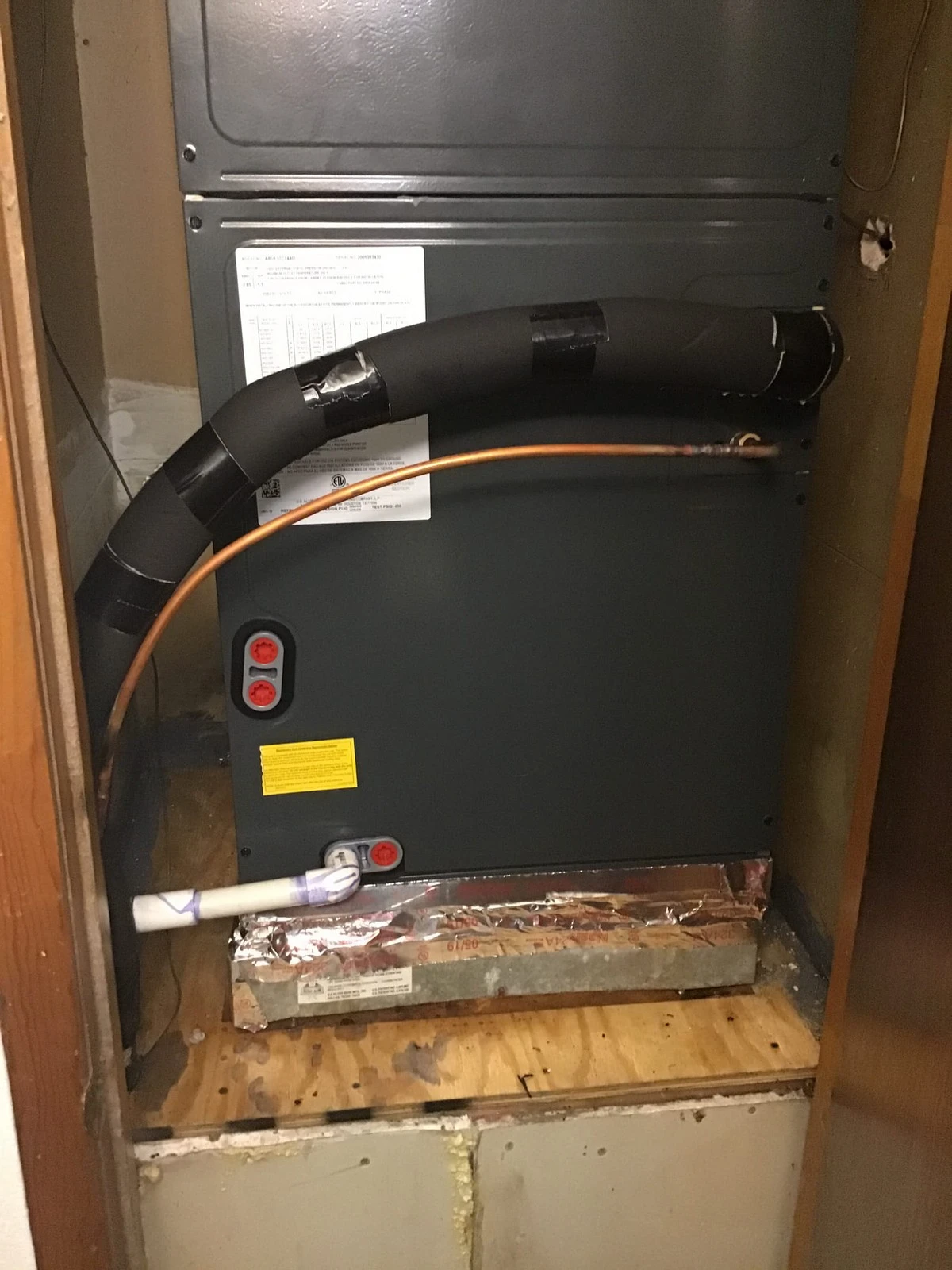 Newly replaced heating system in Rockwall home.