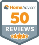 Home Advisor 50 Reviews badge.