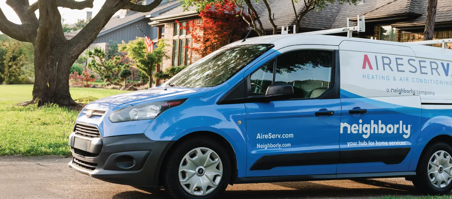 Aire Serv branded van.